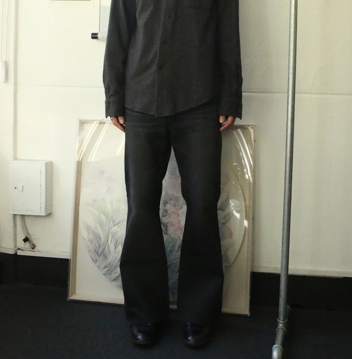 존 로렌스 설리반 블랙 부츠컷 데님팬츠  상품이미지1