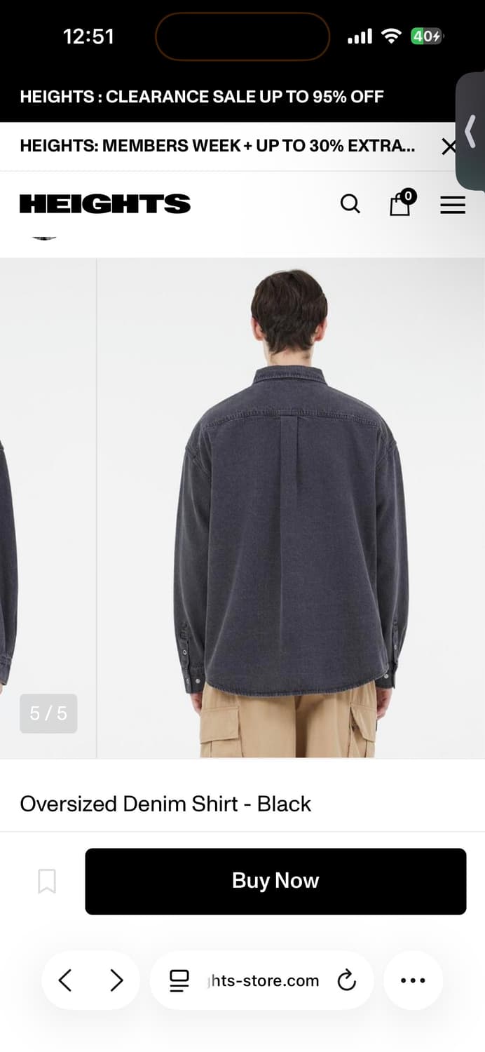 (새상품) 엘엠씨 데님 셔츠 블랙 L 상품이미지2