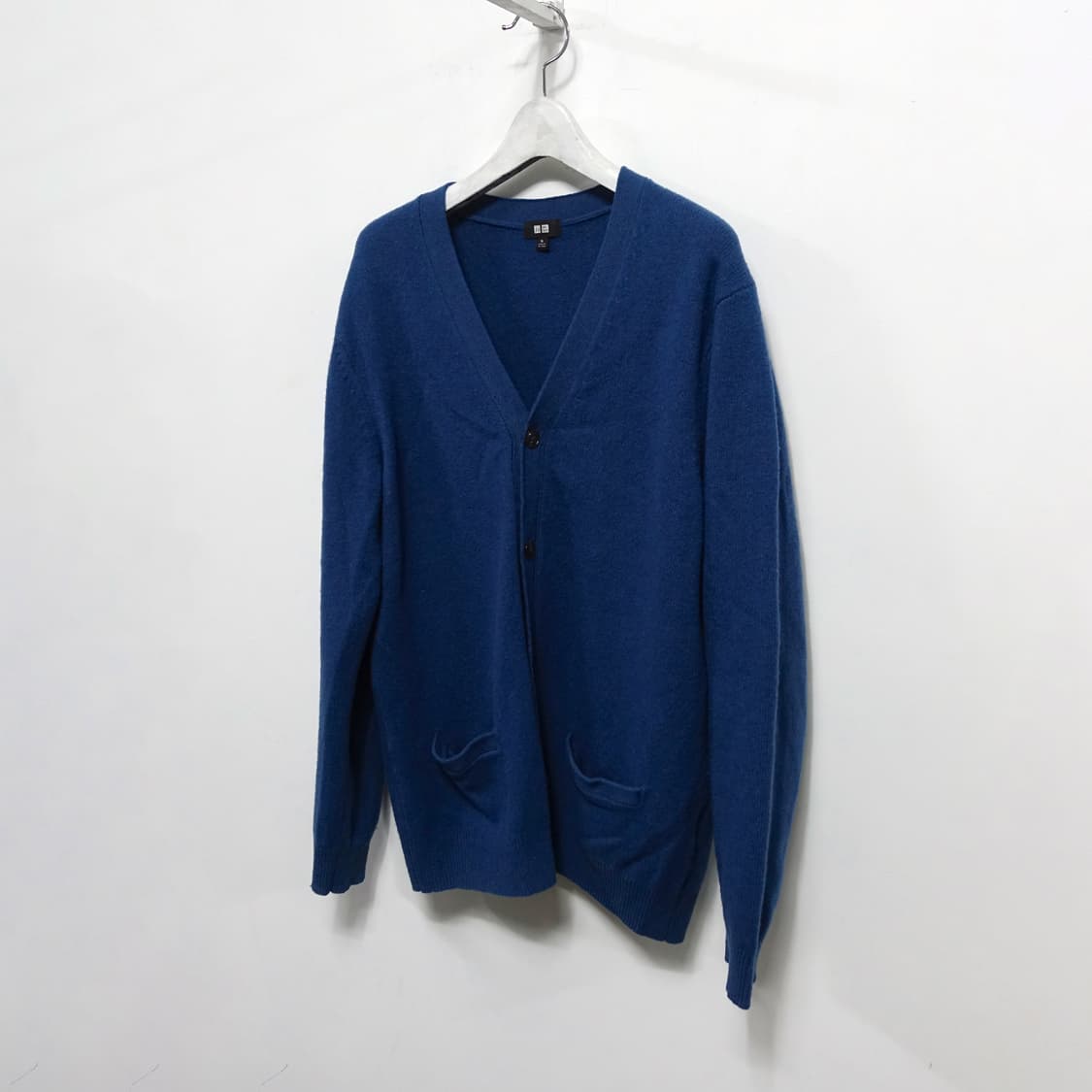 [XL,100] UNIQLO 유니클로 램스울 틸 블루  가디건 상품이미지3