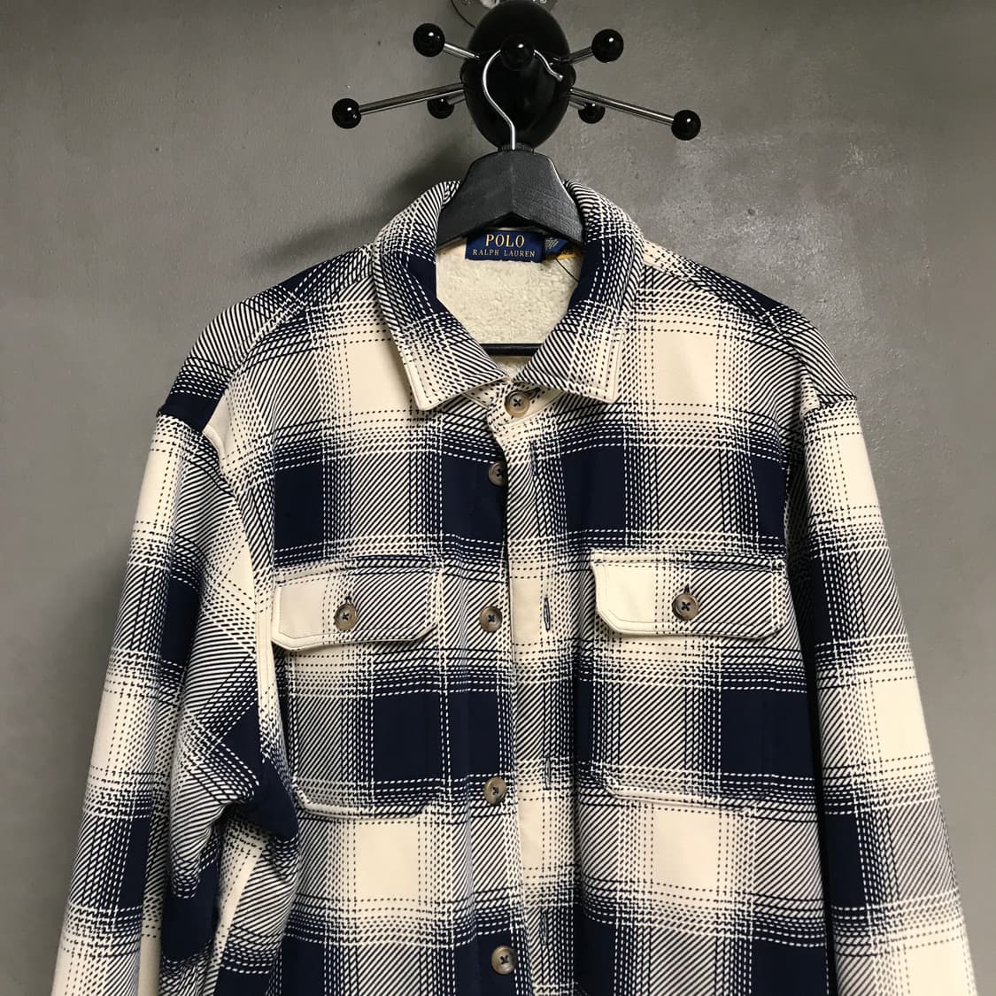 폴로 랄프로렌 체크 쉐르파 셔츠 L 상품이미지2
