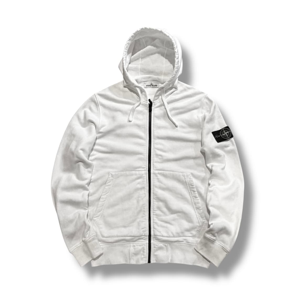 STONE ISland 화이트 와펜 후드집업 상품이미지1