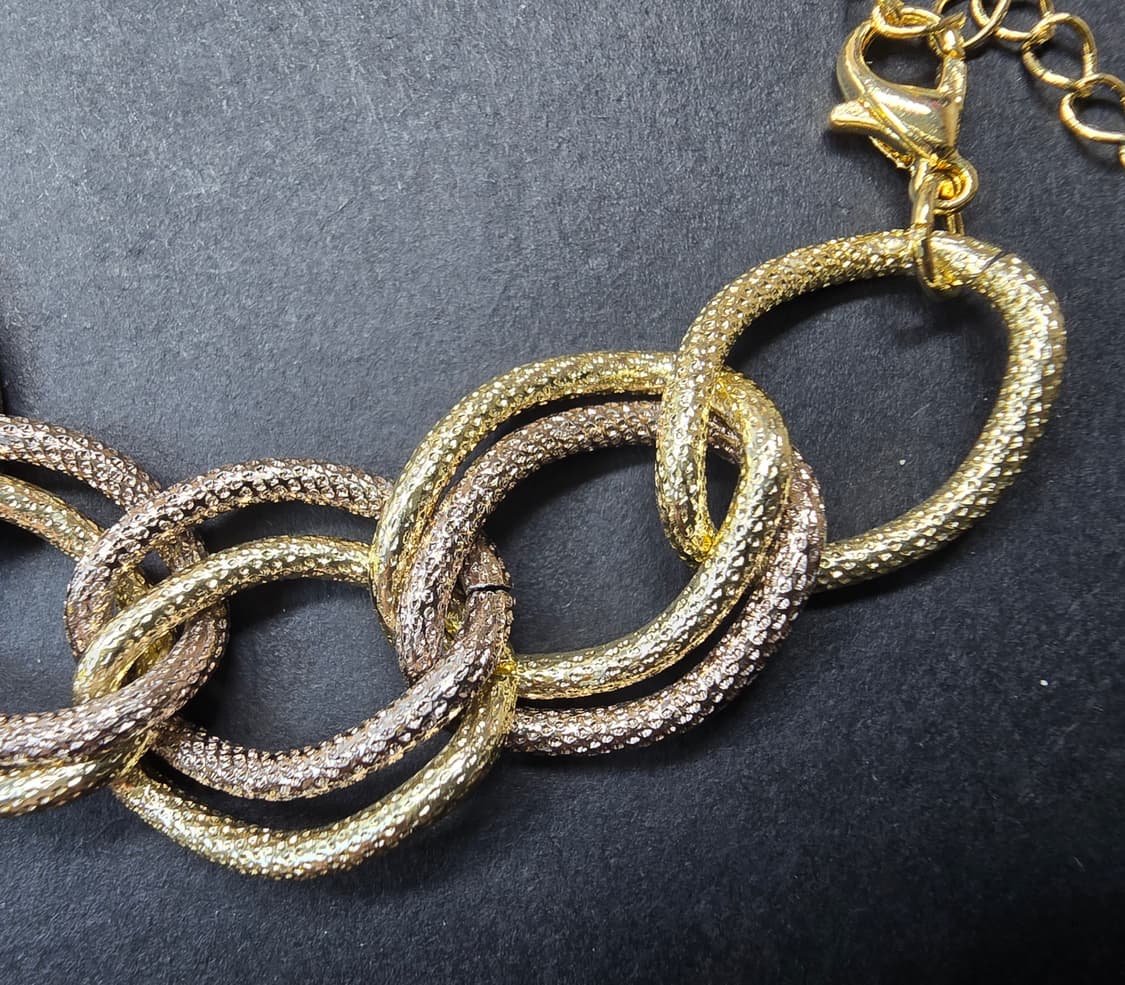 더블샌딩 체인목걸이 세트_골드&브라운 상품이미지6