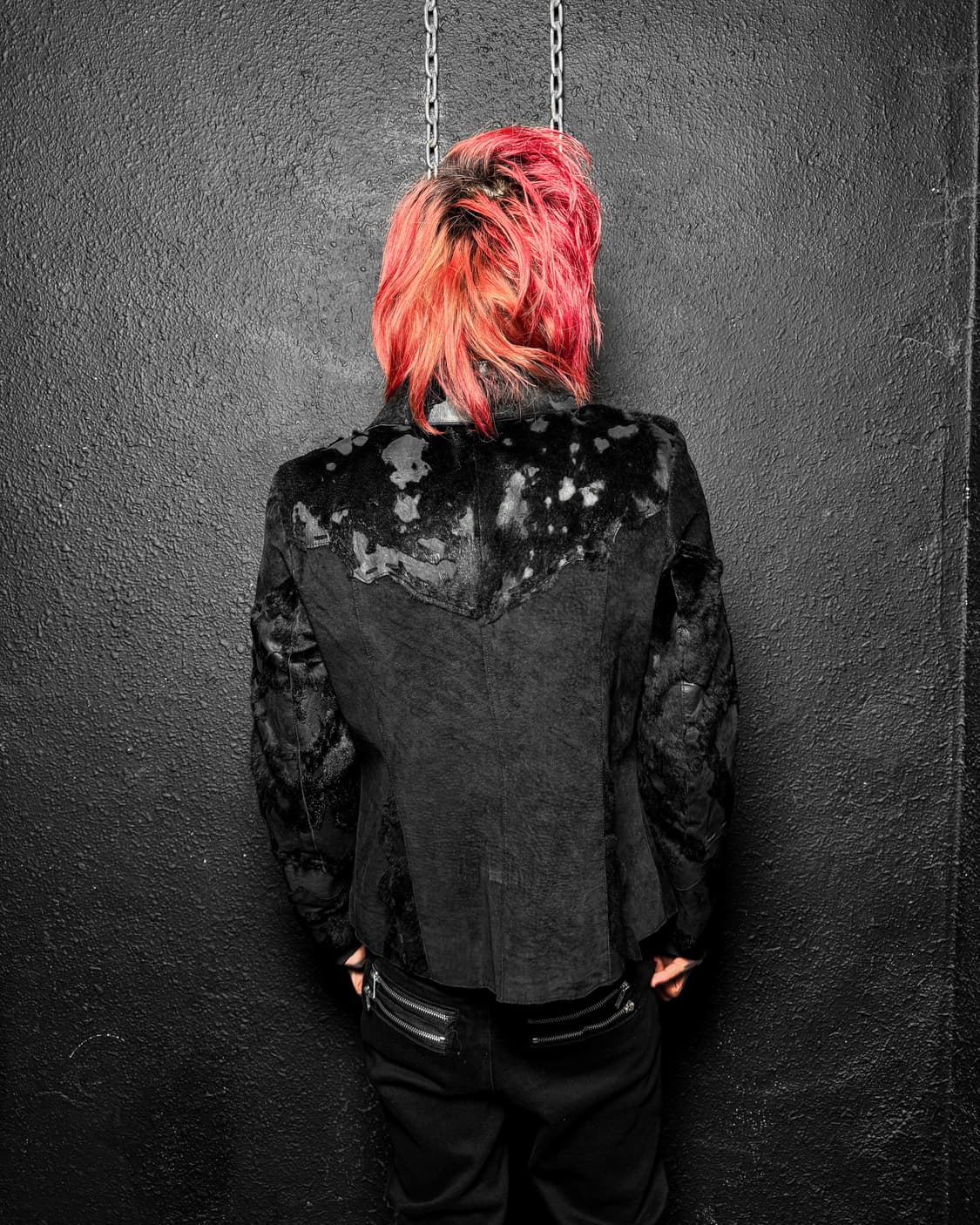 Vintage Pony Hair Panel Leather Jacket   상품이미지4