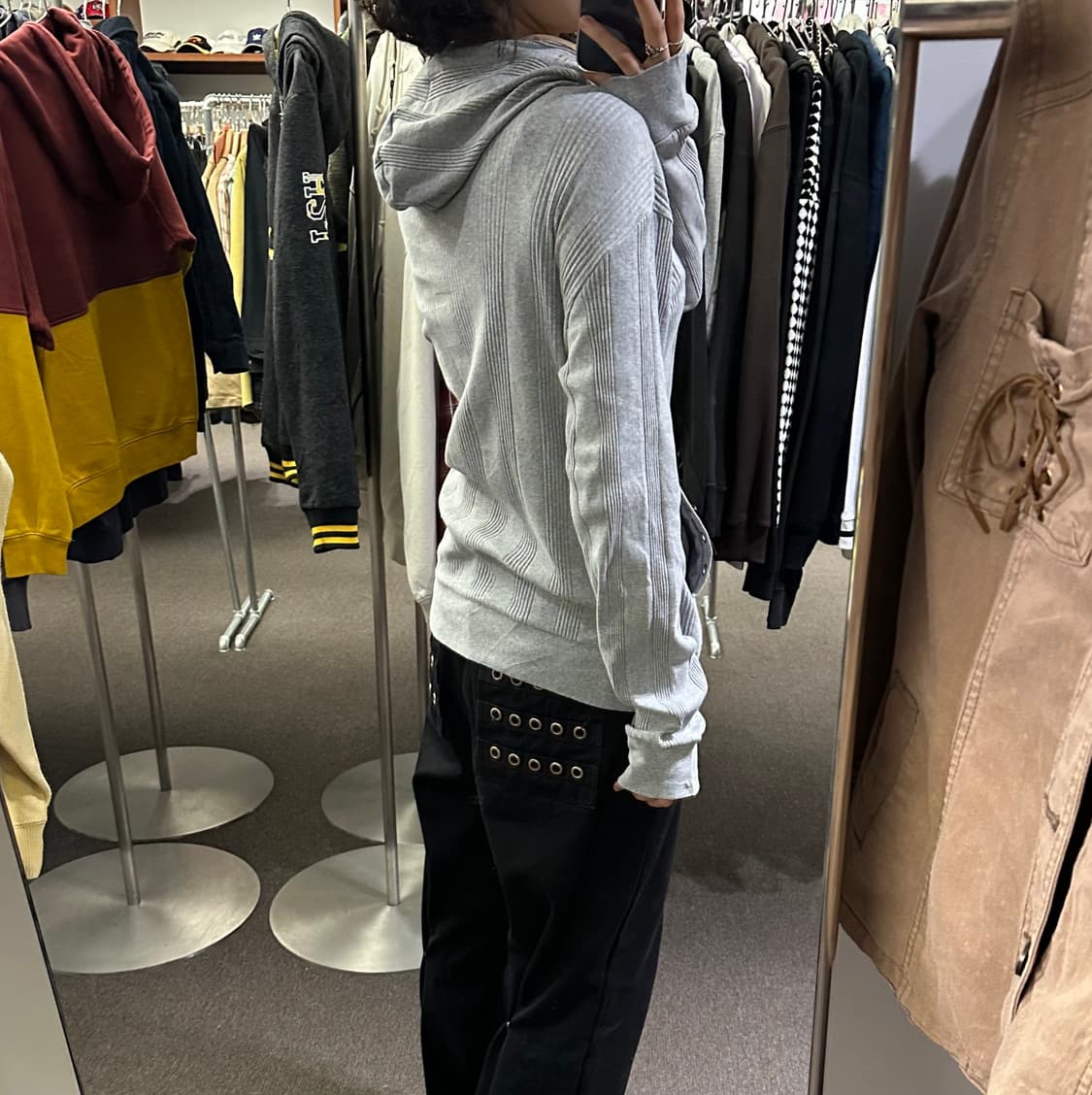 L)Comme Ca Ism vintage 배색 후드집업 상품이미지2