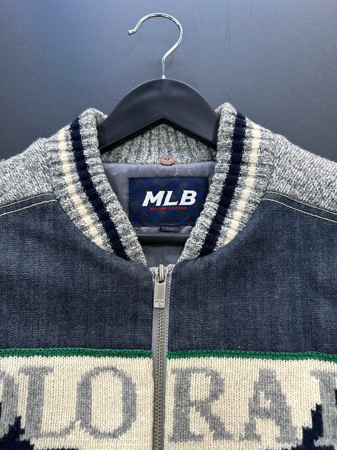 MLB 00s 콜로라도 데님누빔 니트점퍼 상품이미지7