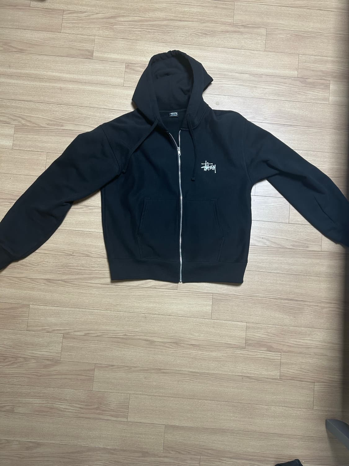 스투시 베이직 후드 집업 블랙 l 팝니다 상품이미지1