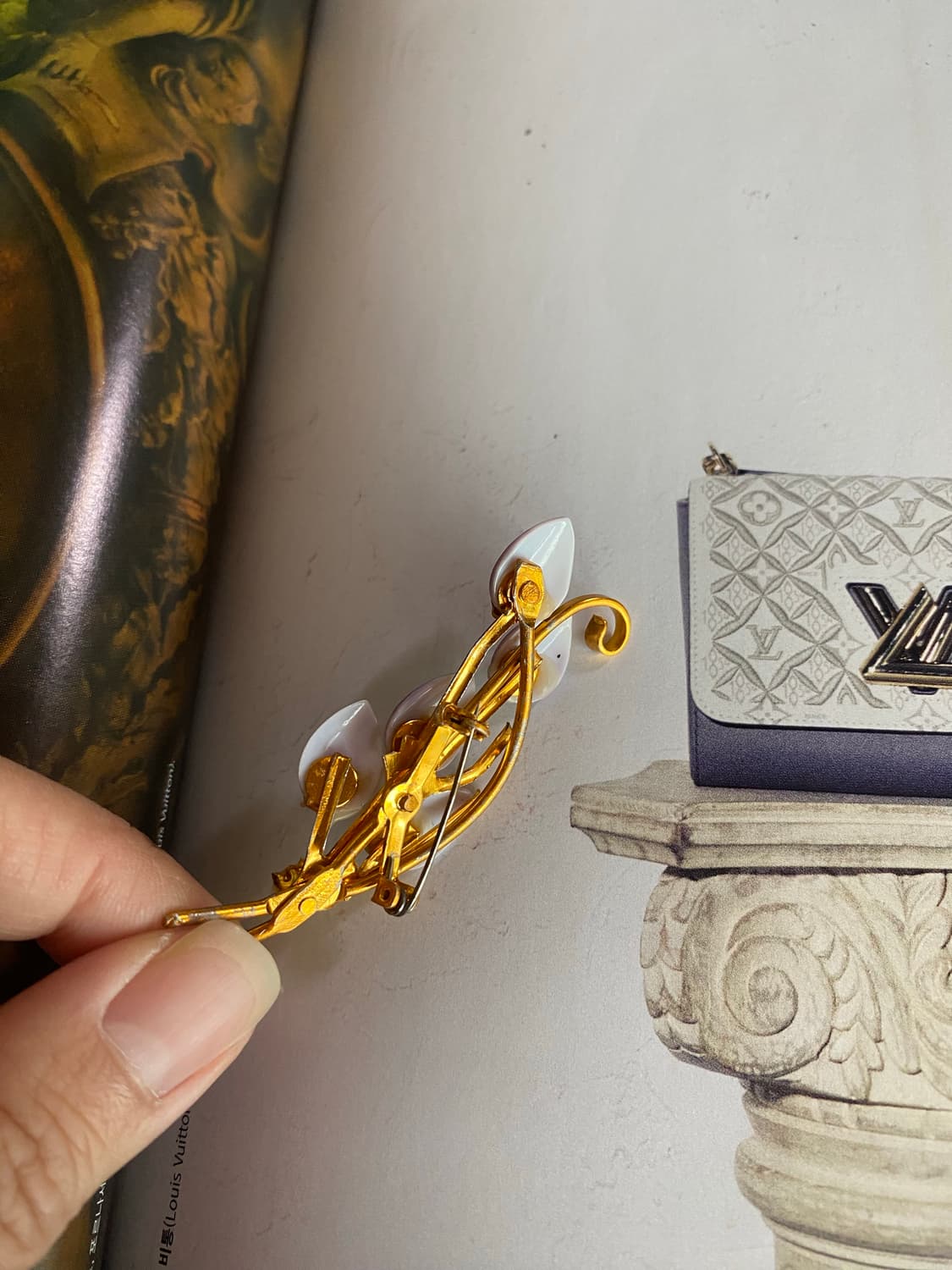 라일락 골드 브로치 빈티지 상품이미지5