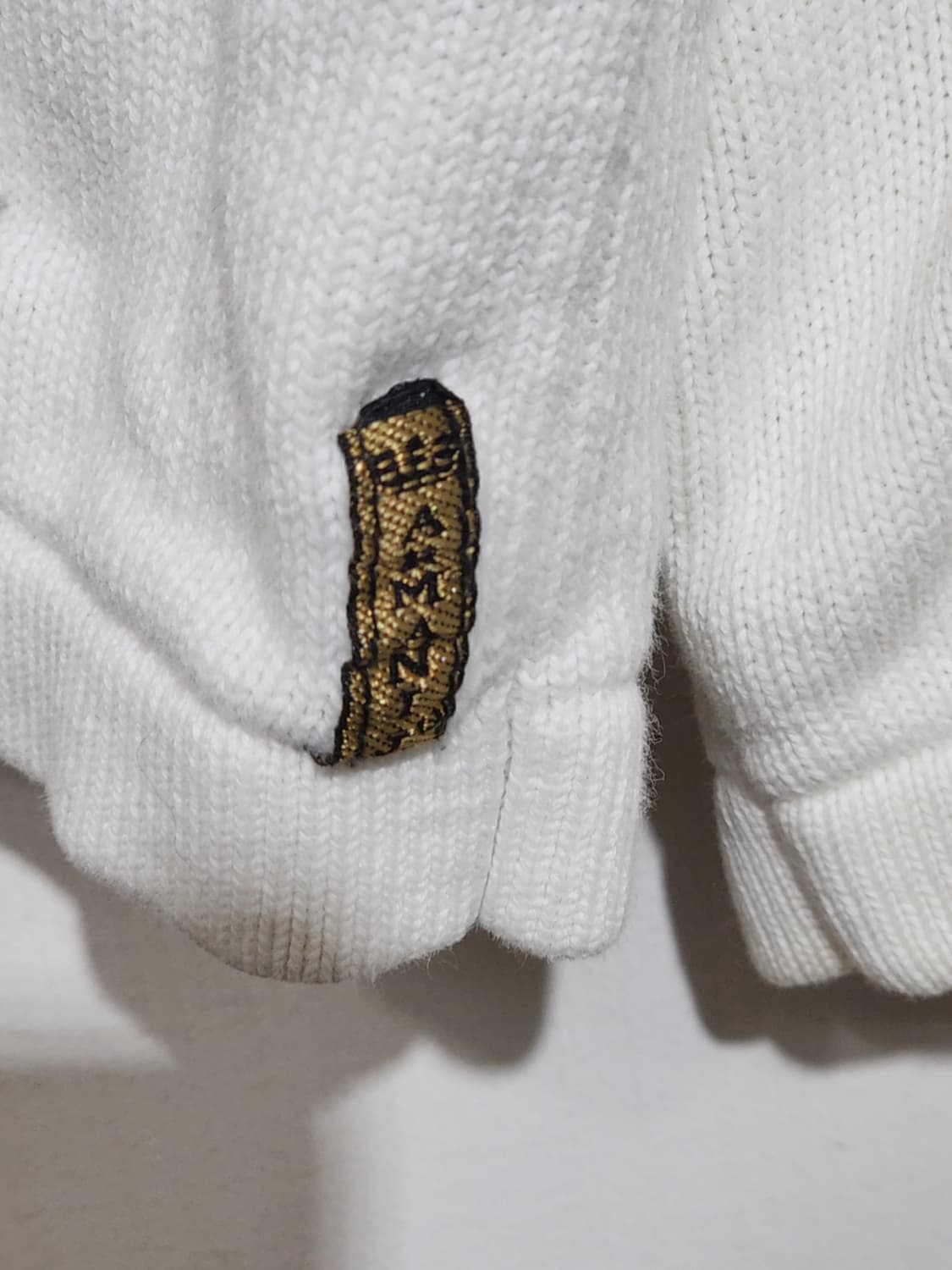 (M) 아르마니진 집업니트 화이트 라인배색 캐주얼  상품이미지4