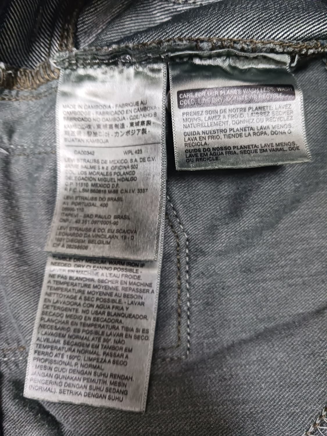 [36] 리바이스 흑청 린스드 포켓 레귤러진 청바지 상품이미지10