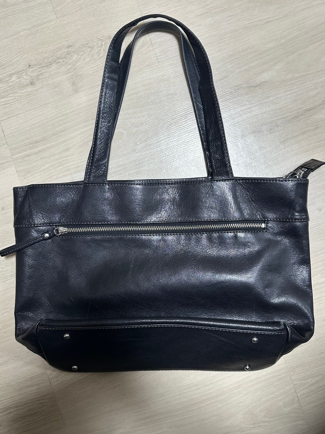 MARGARET HOWELL 마가렛호웰 레더 토트백 블랙 상품이미지2