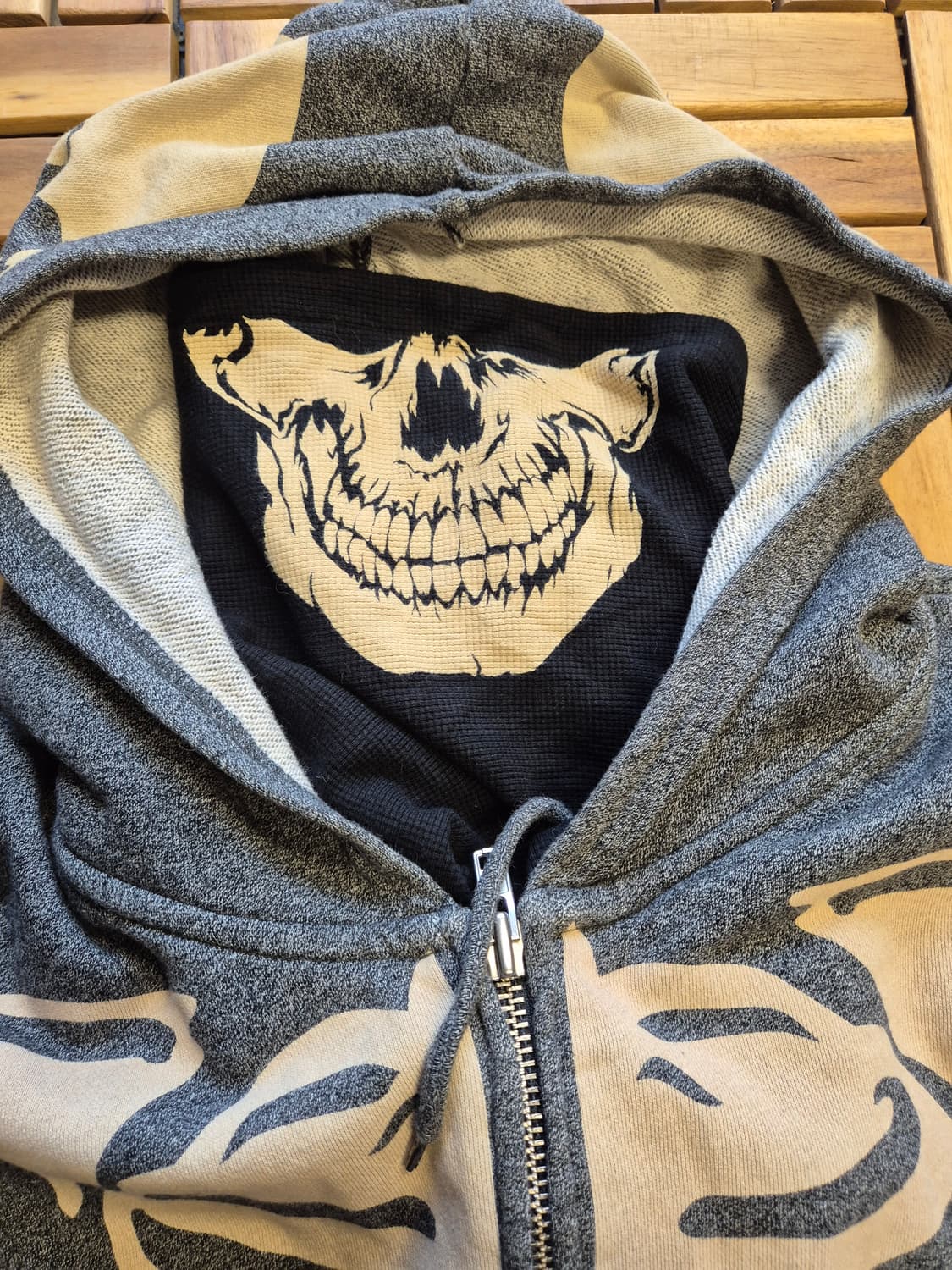 Vanson 밴슨 본 스켈레톤 레어이드 후드집업 상품이미지3