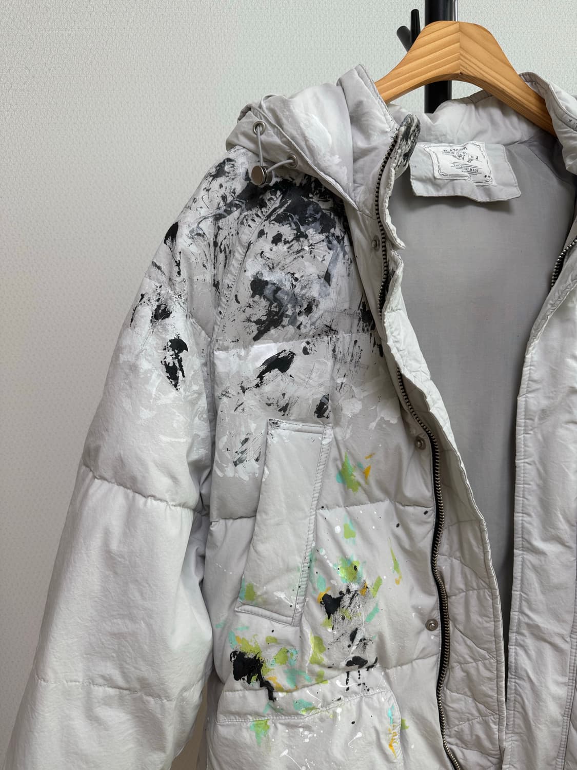 빈티지 페인팅 롱패딩 상품이미지2