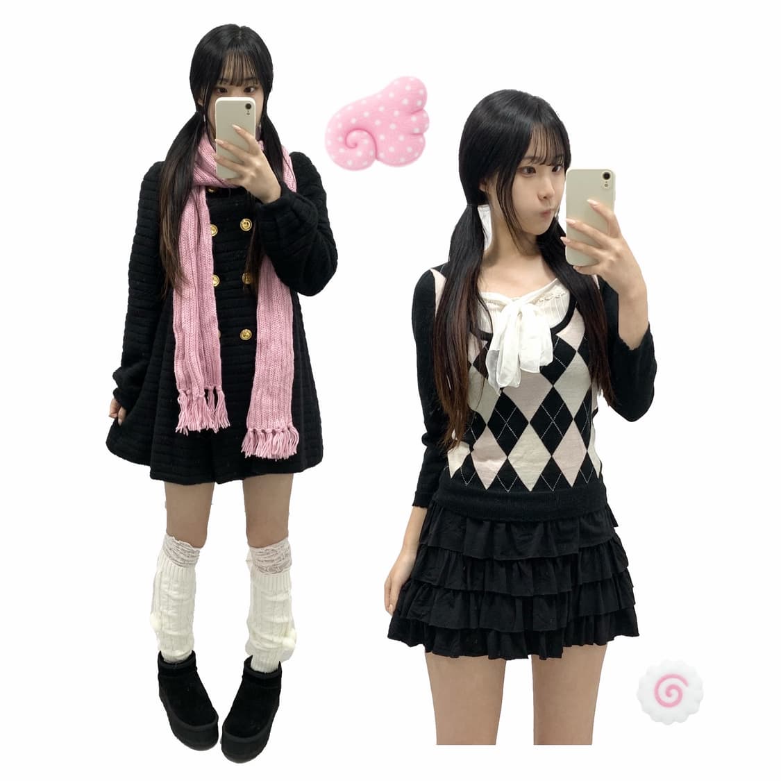 [ALBA ROSA] 코디셋 ! 알바로사 로걀 핑크 아가일 코디셋 상품이미지1