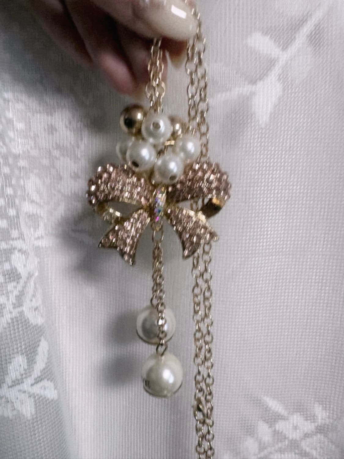 히메갸루 왕리본진주 목걸이🤤💋😽🍓 상품이미지3