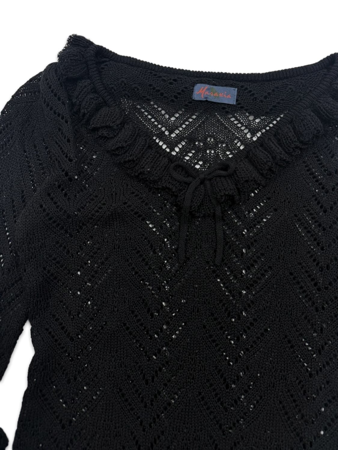 빈티지 블랙 모리 시스루 프릴 레이어드 니트 상품이미지3