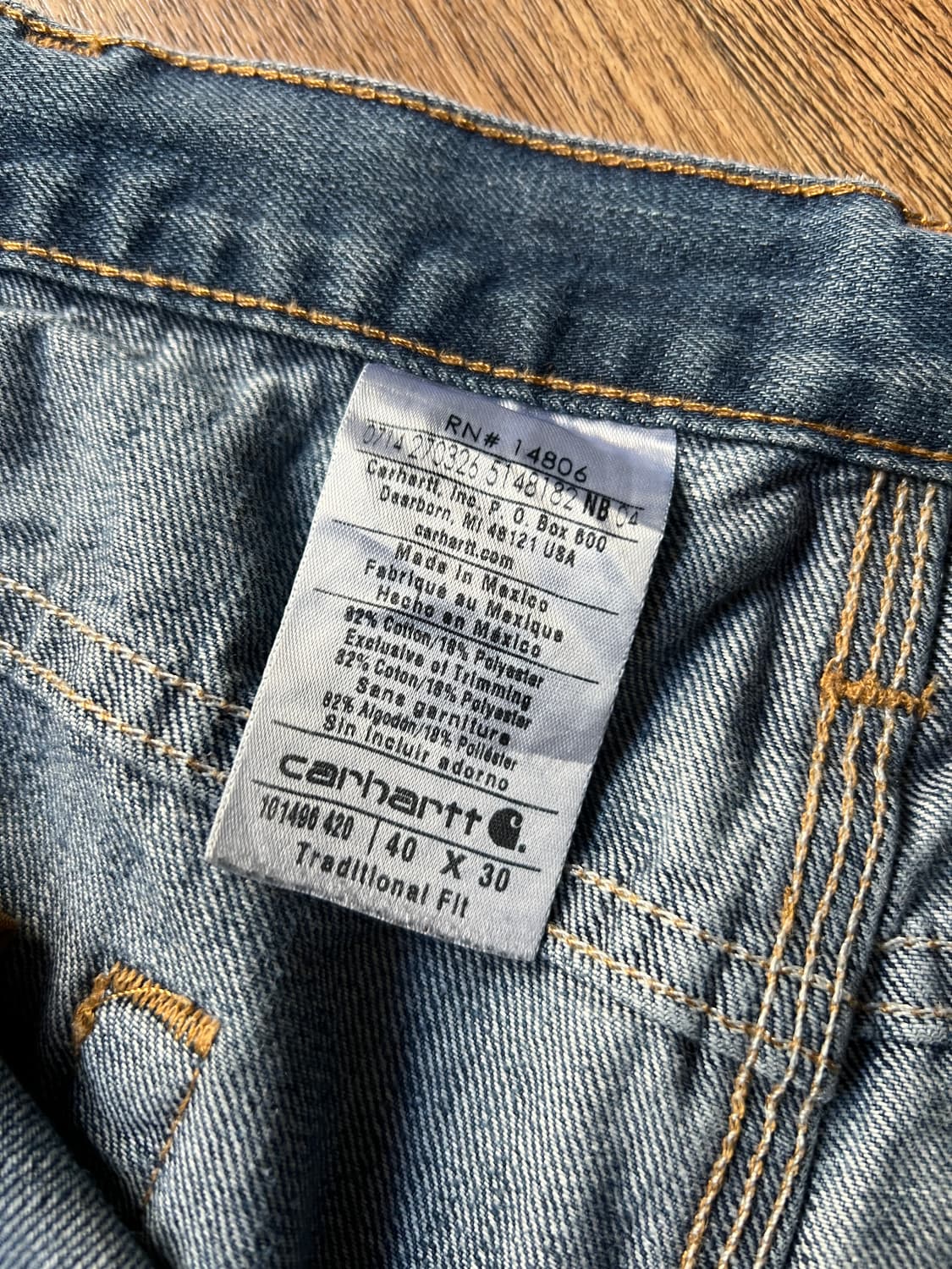 [40]칼하트 USA 더티워싱 워크 데님 팬츠 상품이미지5