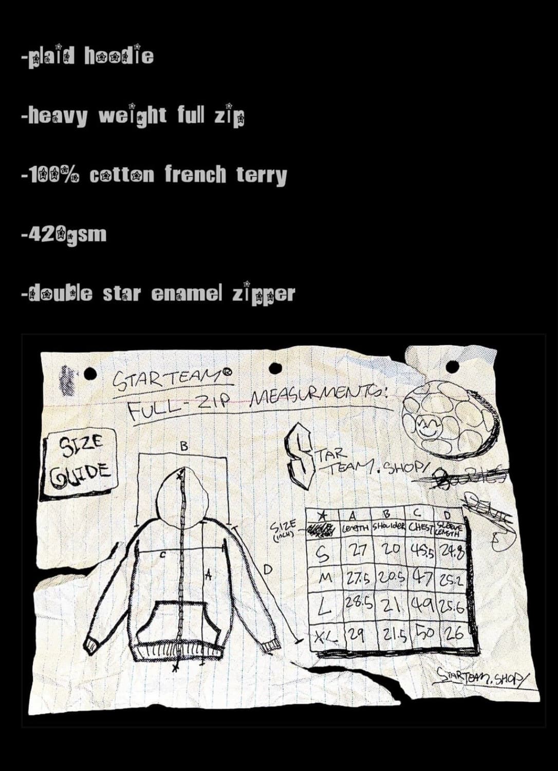 스타팀 체크 후드집업 상품이미지3