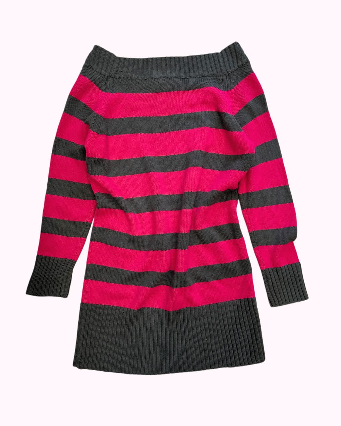pink stripe off-shoulder knit dress 상품이미지4