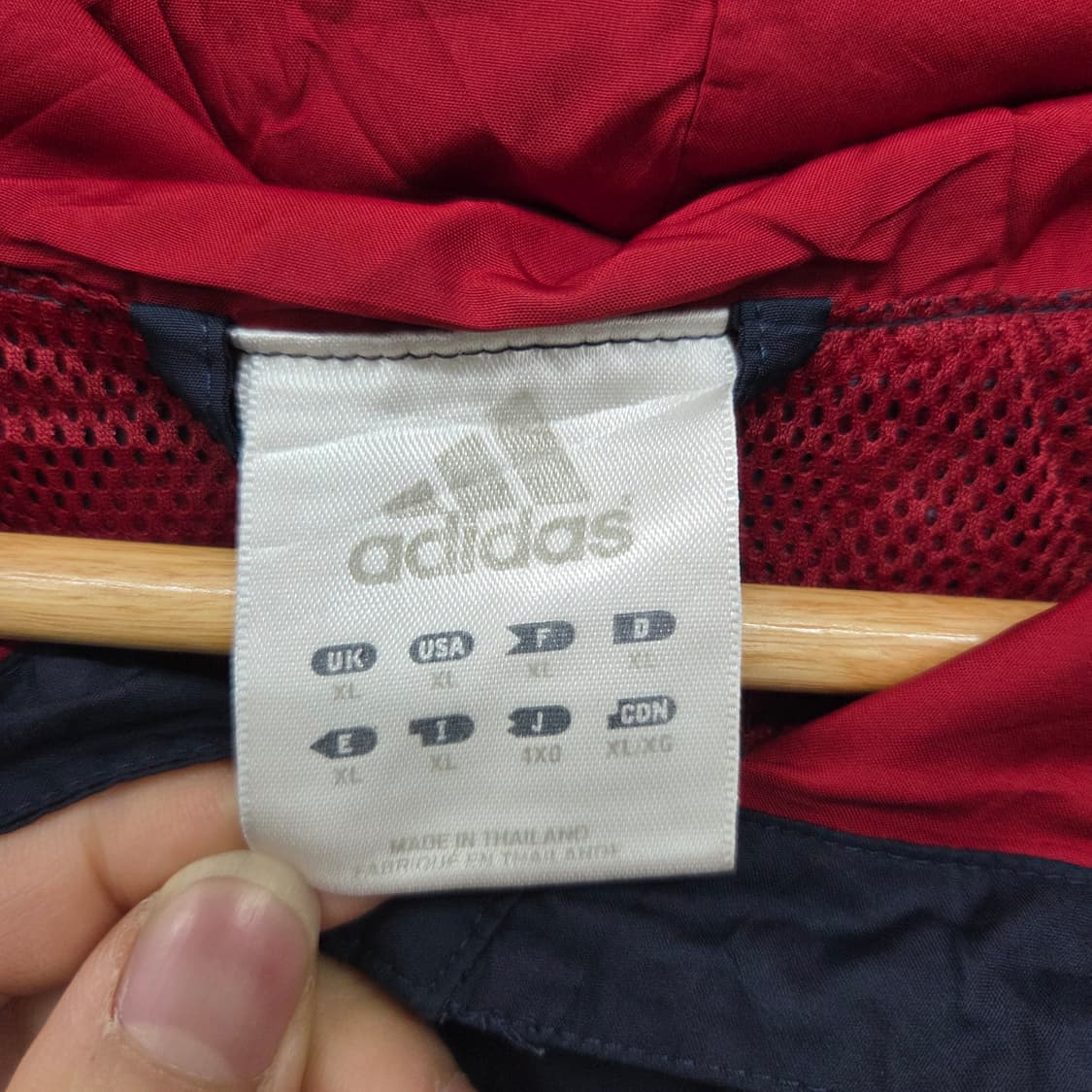아디다스 후드 바람막이 네이비/레드 아디다스XL 상품이미지4