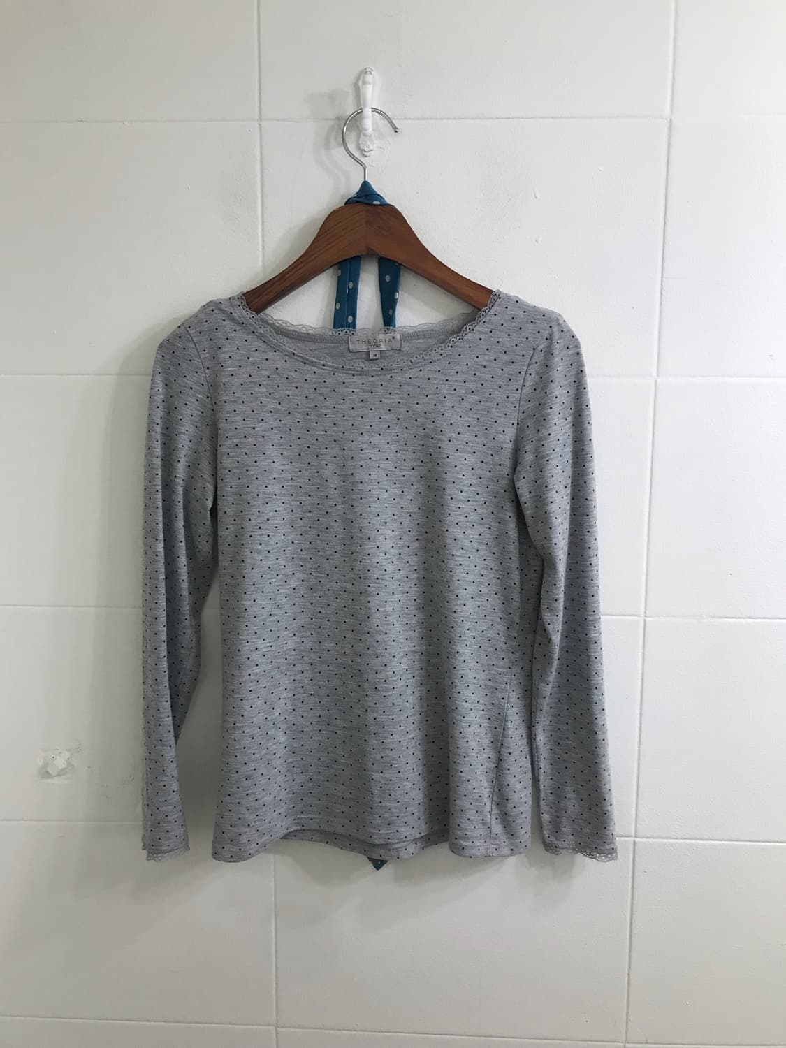 그레이 도트 러블리 니혼진 뜨개 가디건 코디세트 상품이미지5