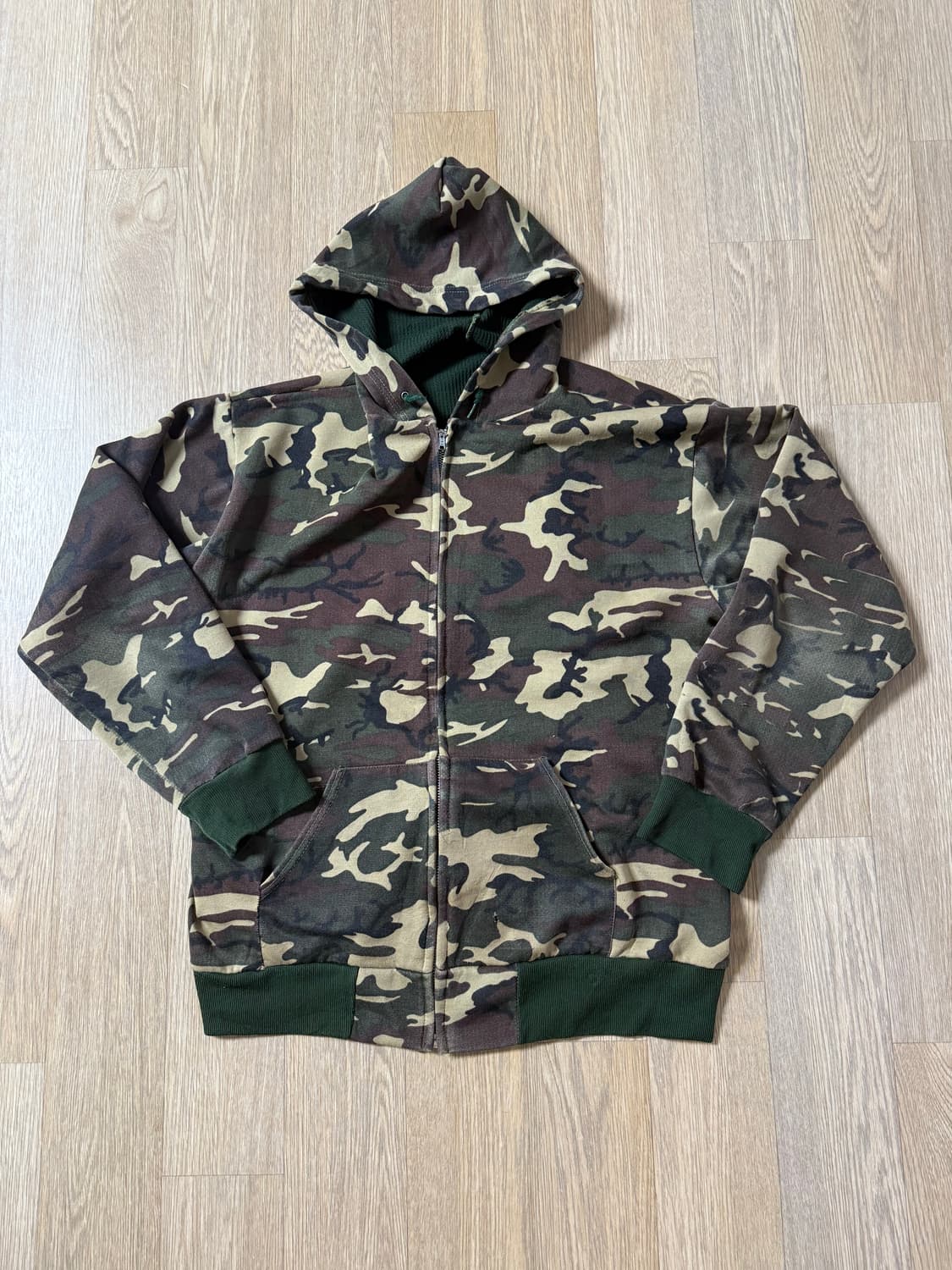 80s 아미ARMY 와플 써멀 후드집업 상품이미지1