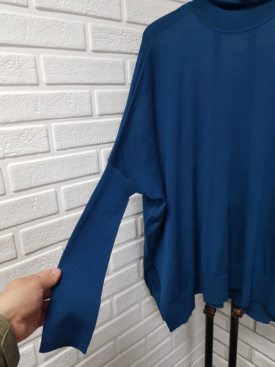 [m/정품] 구찌 인터로킹 터틀넥 여성 울 니트 청록색 상품이미지4