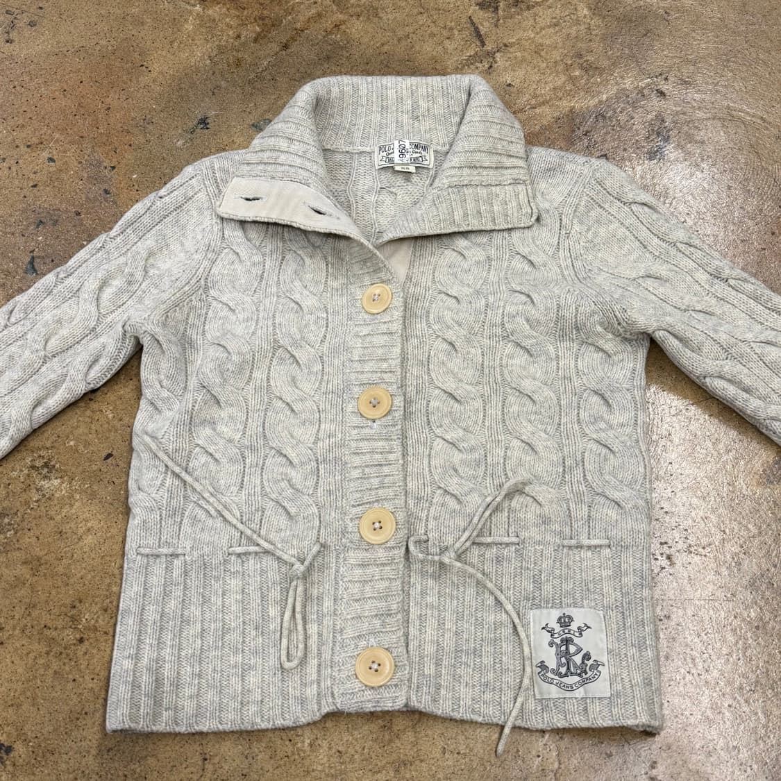 폴로 진스 크롭 베이지 니트 가디건 상품이미지3