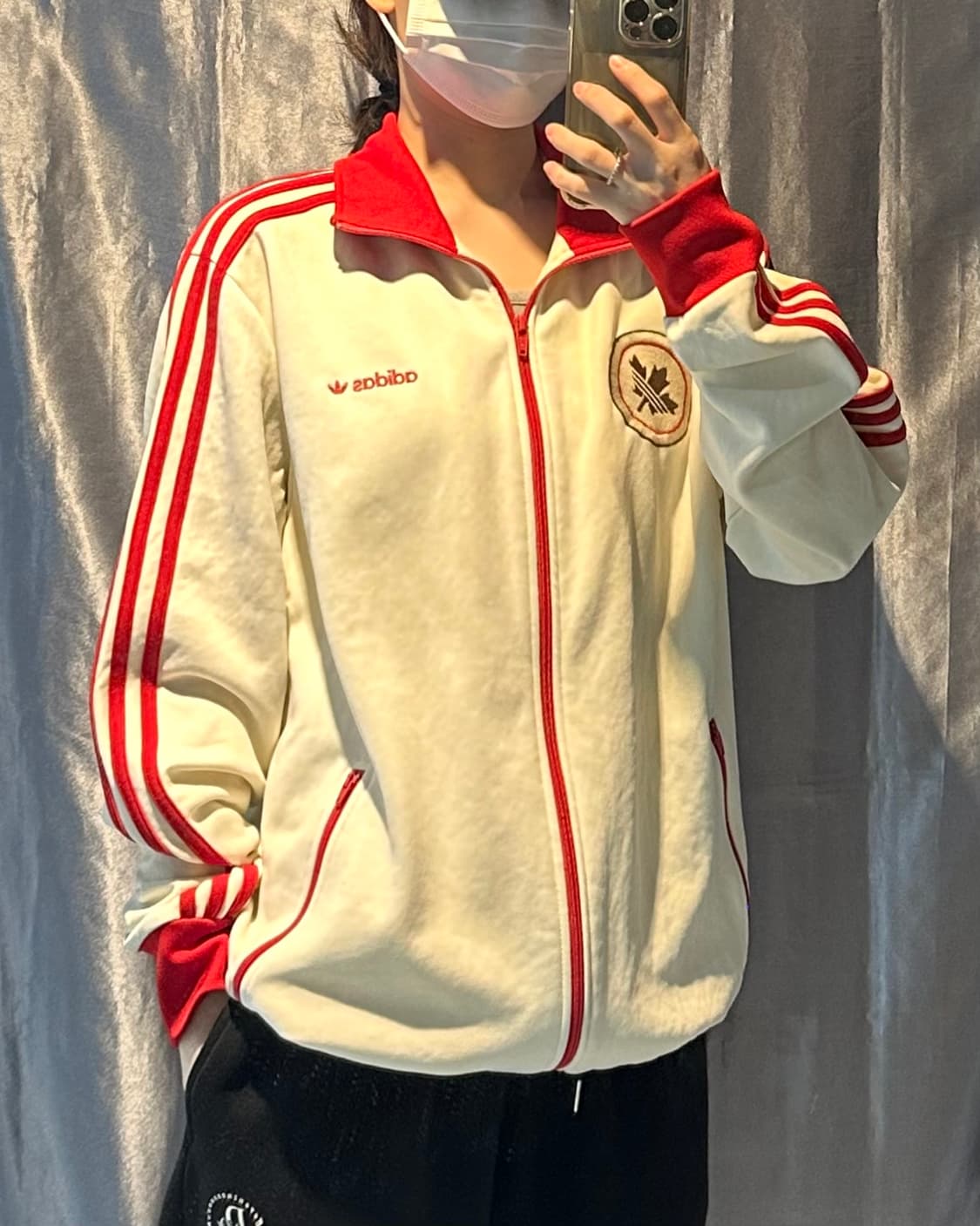 XXL 아디다스 캐나다 레드라인 화이트 배색 트랙탑 상품이미지1