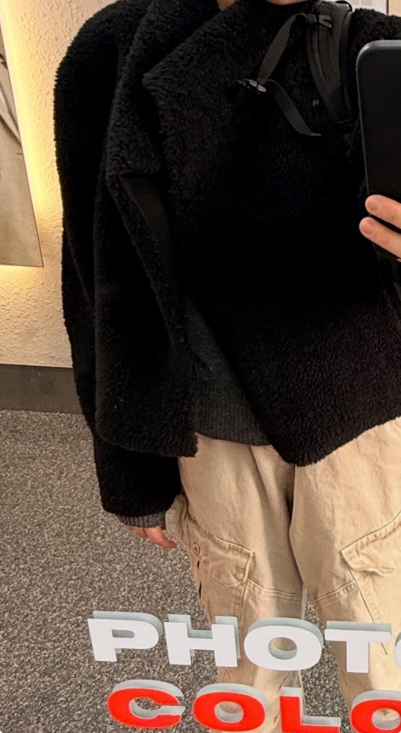 아워캐비넷 아워캐비넷 투웨이 무스탕 자켓 블랙 상품이미지6