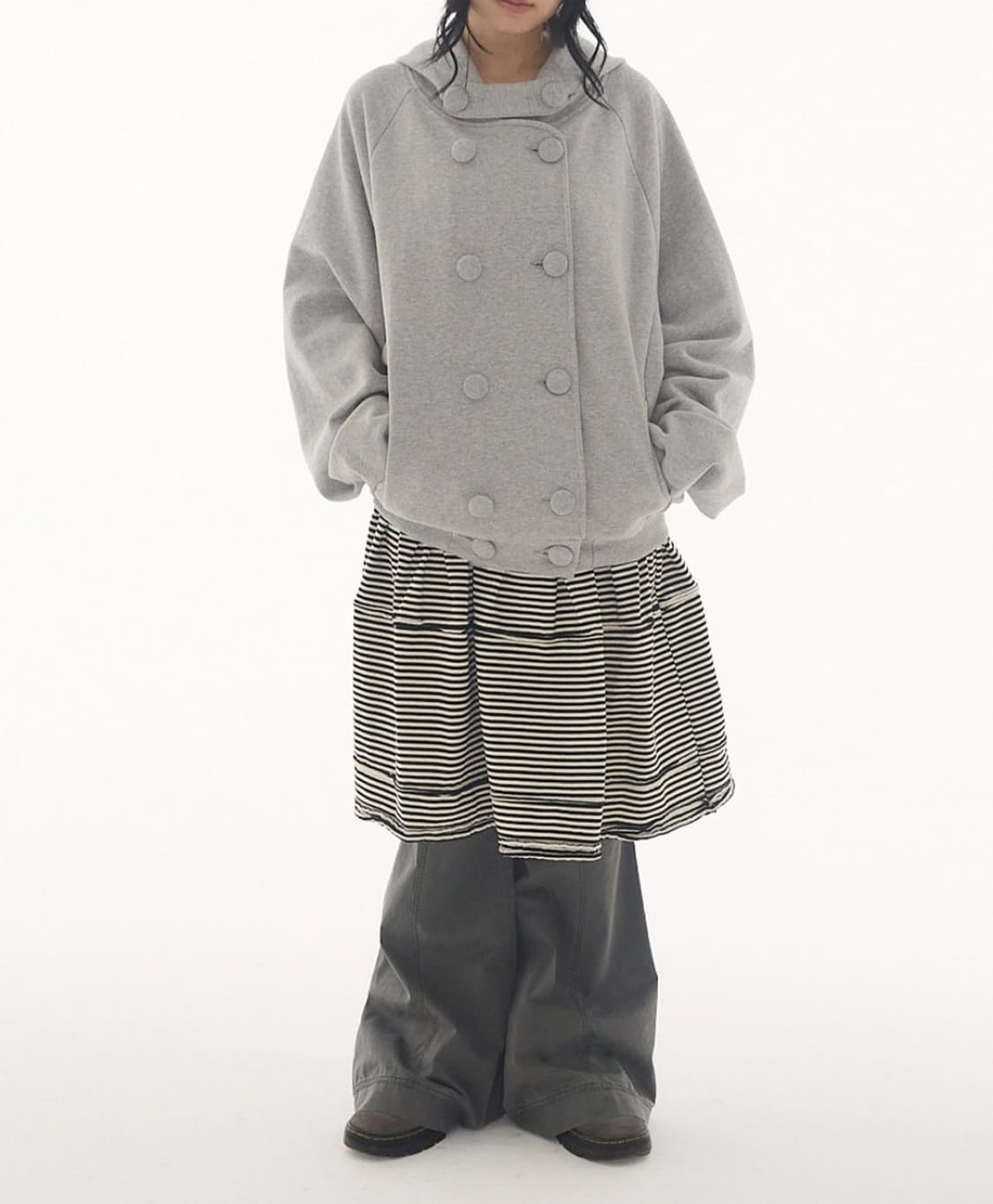 Double Buttoned Hoodie Jacket 상품이미지1