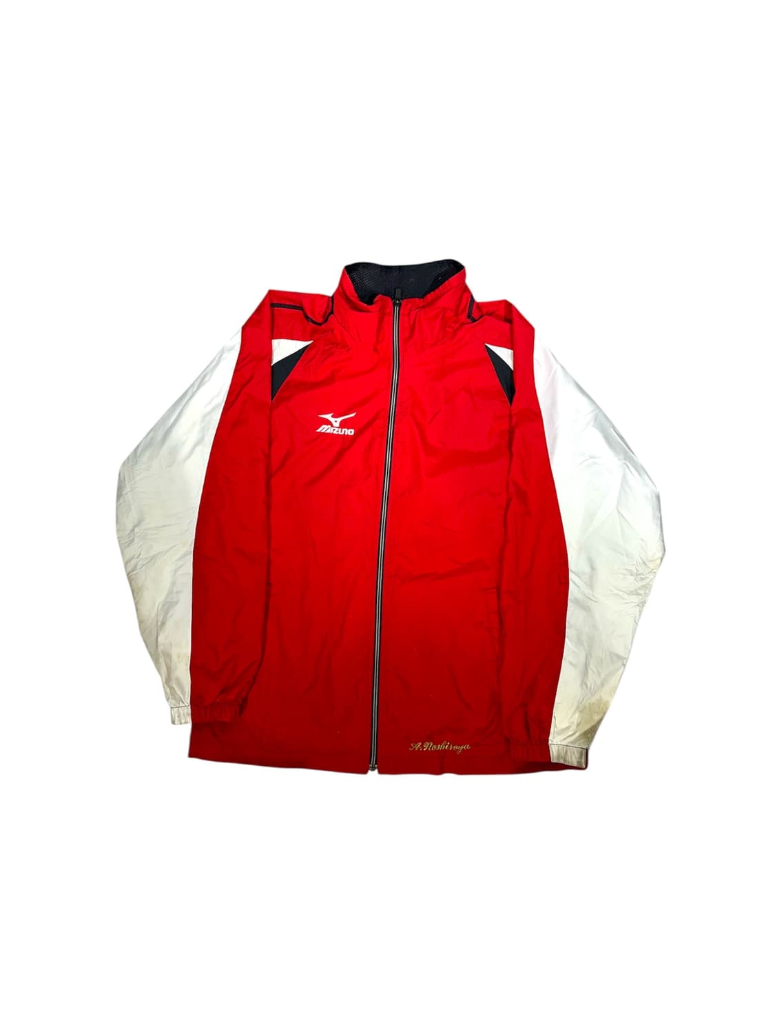 미즈노 레드 화이트 오버핏 바람막이 자켓 S 상품이미지5