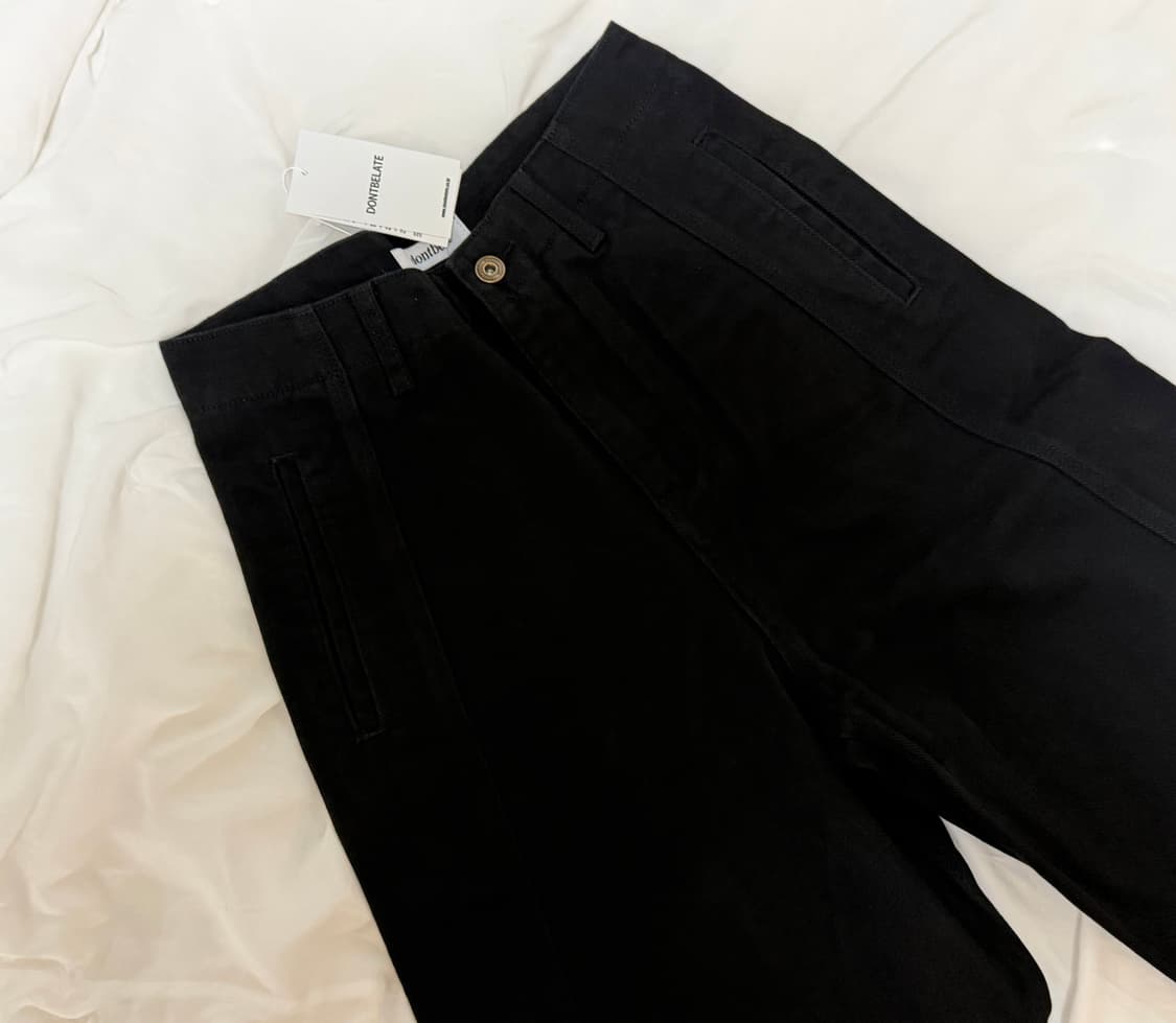 [새 상품] 돈비레잇 커브 코튼 팬츠 블랙s 상품이미지3