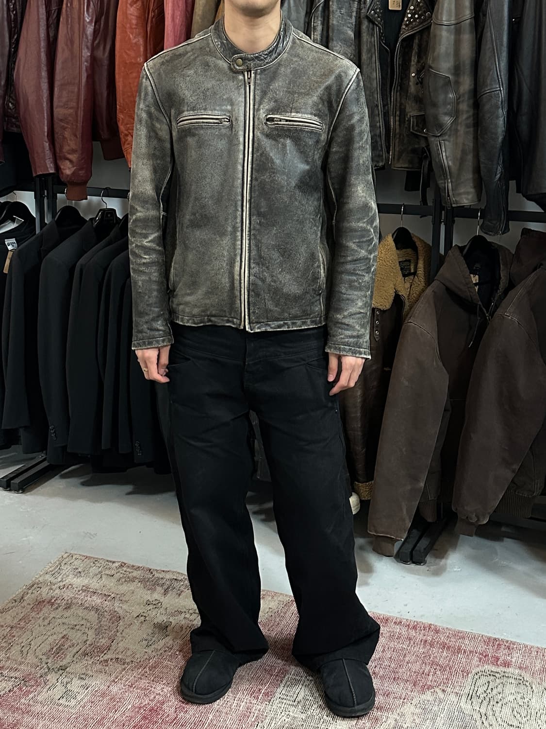 00's 빈티지 디스 레더 자켓 빈티지 레더자켓 라이더 자켓 카페레이서 상품이미지2