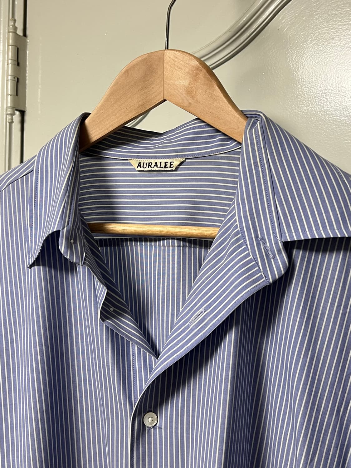 AURALEE 오라리 스트라이프 울 셔츠 5 상품이미지4
