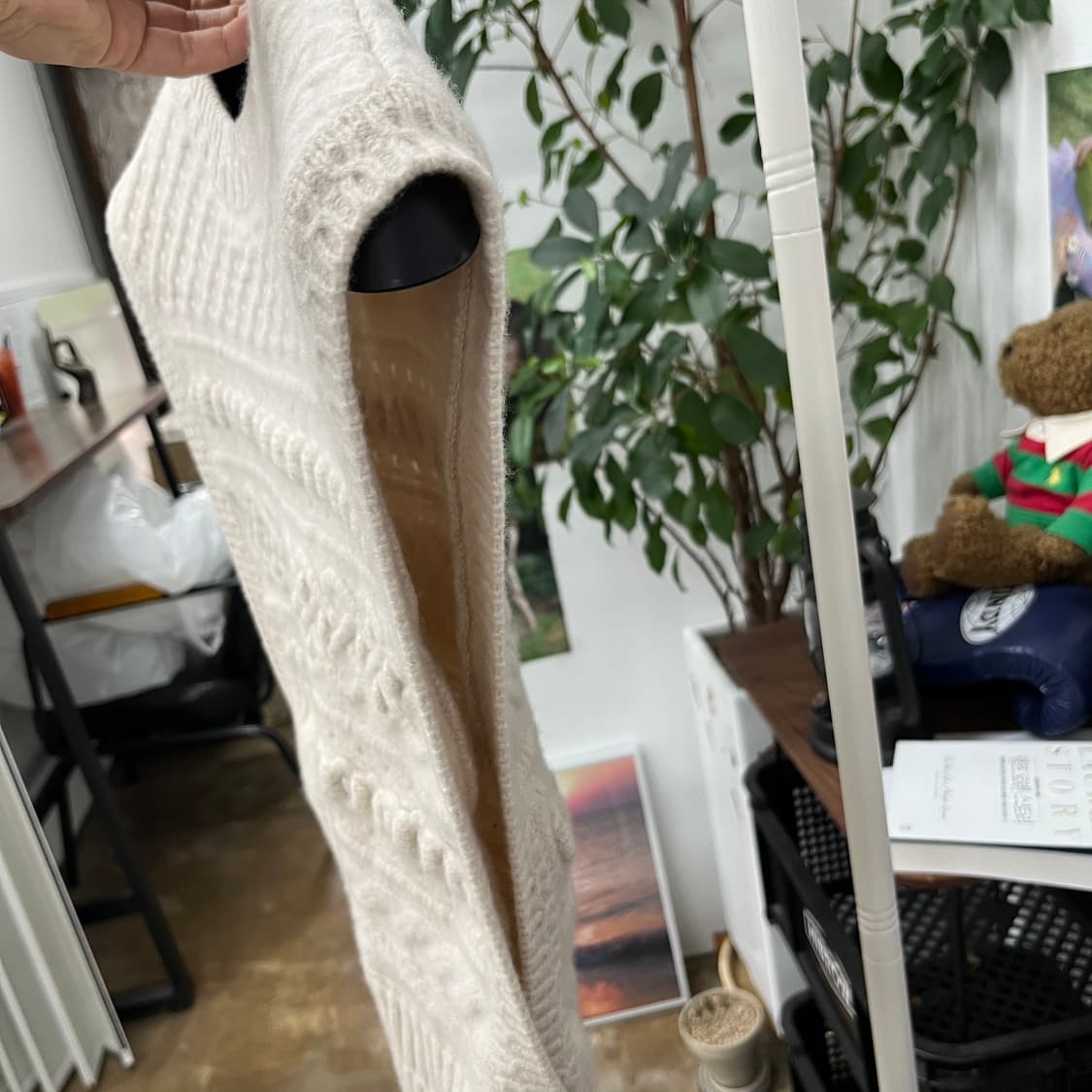 타임 우먼 캐시미어 블렌드 크로셰 니트 베스트 F(90) 상품이미지5