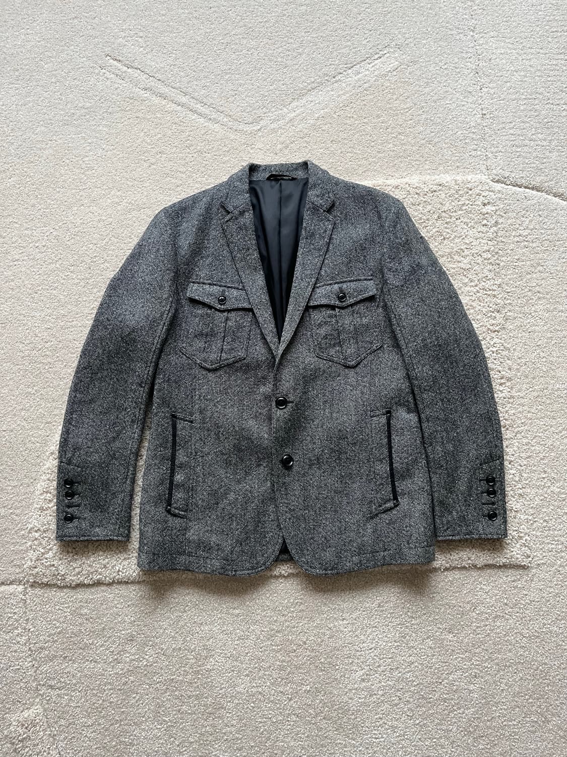 므씨유니콜 문트위드 울 헤링본 사파리 자켓 (95-100) 상품이미지2