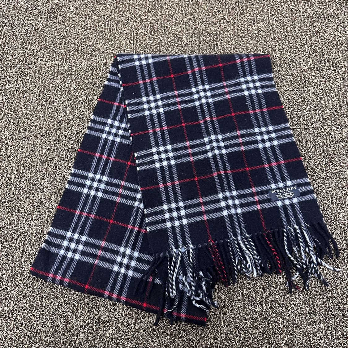 버버리 램스울 체크 머플러 목도리 네이비 상품이미지1