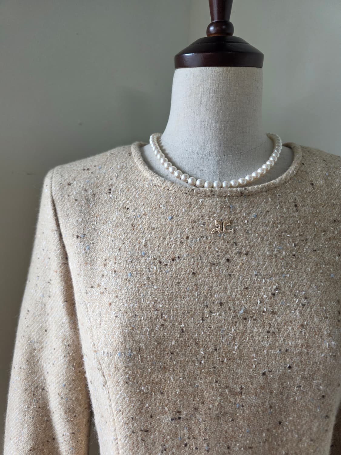 Courreges 꾸레쥬 보카시 울 트위드 원피스 상품이미지1