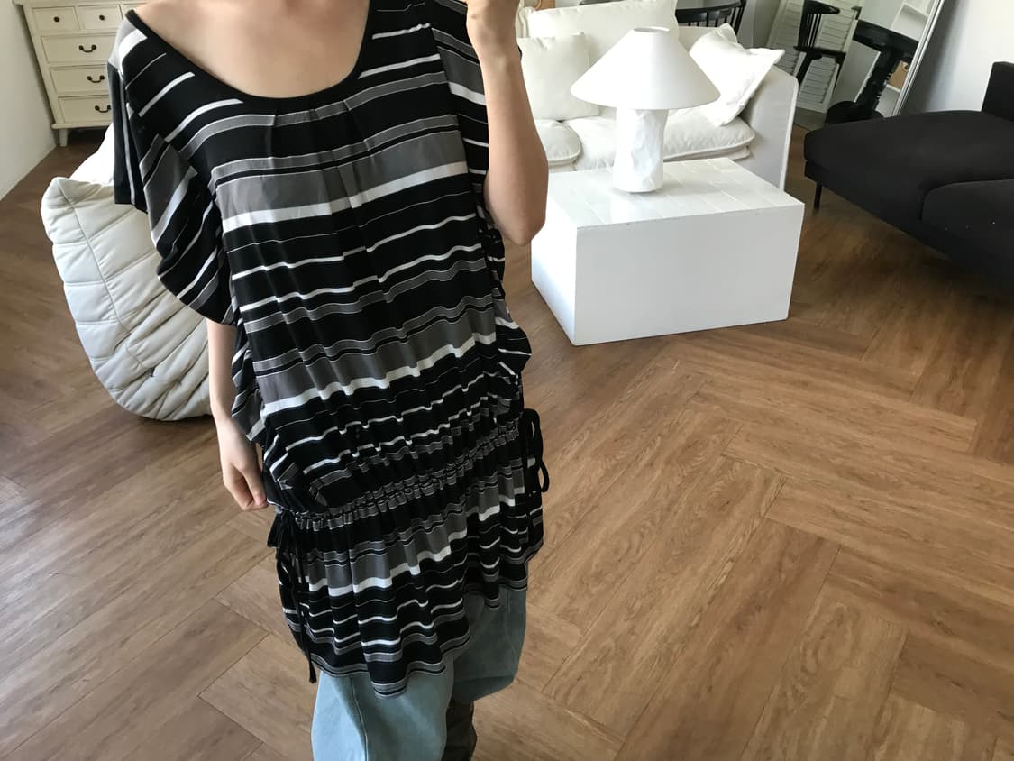 vintage stripe pattern one-piece 상품이미지7