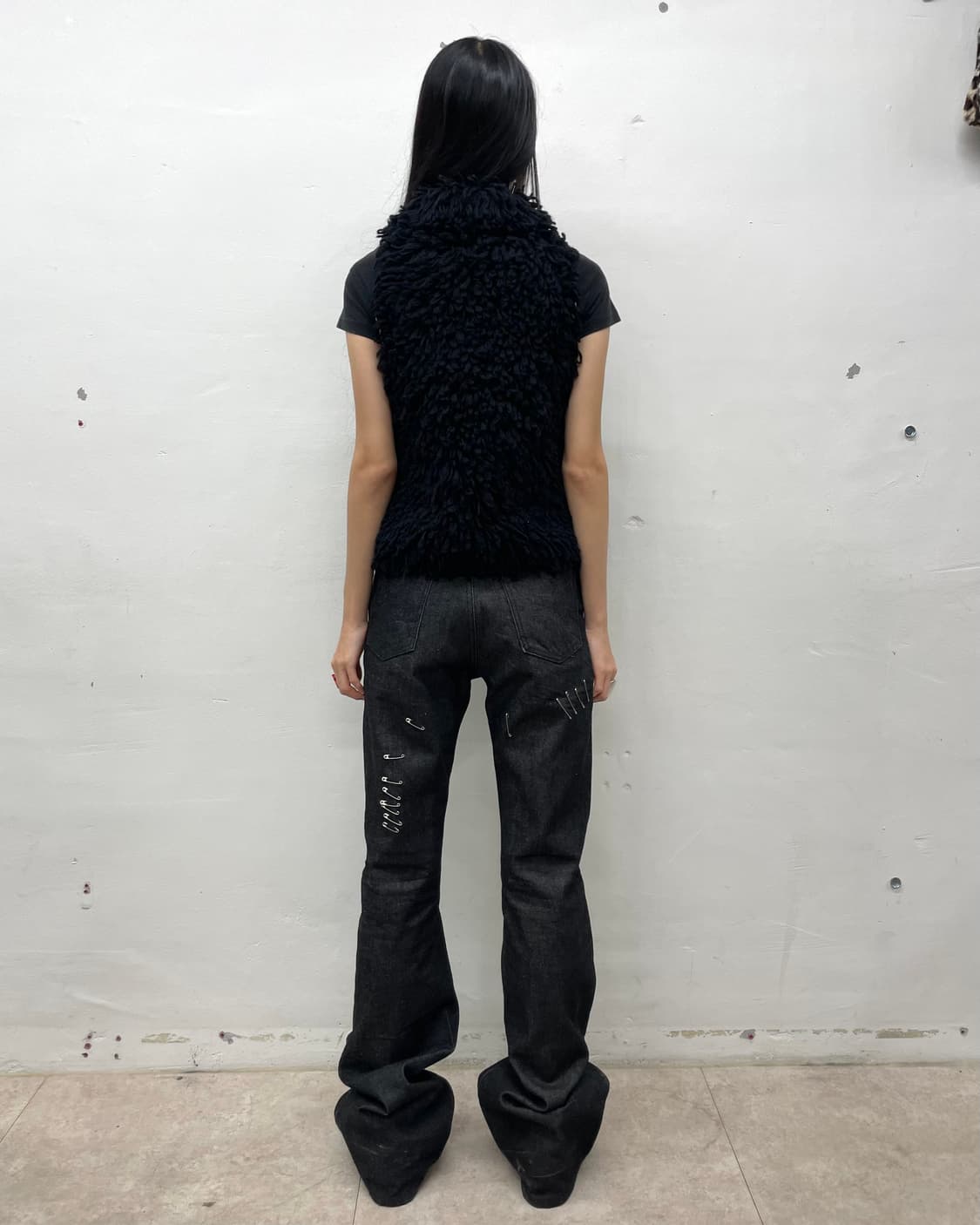 Rope Fur Black Vest 상품이미지5