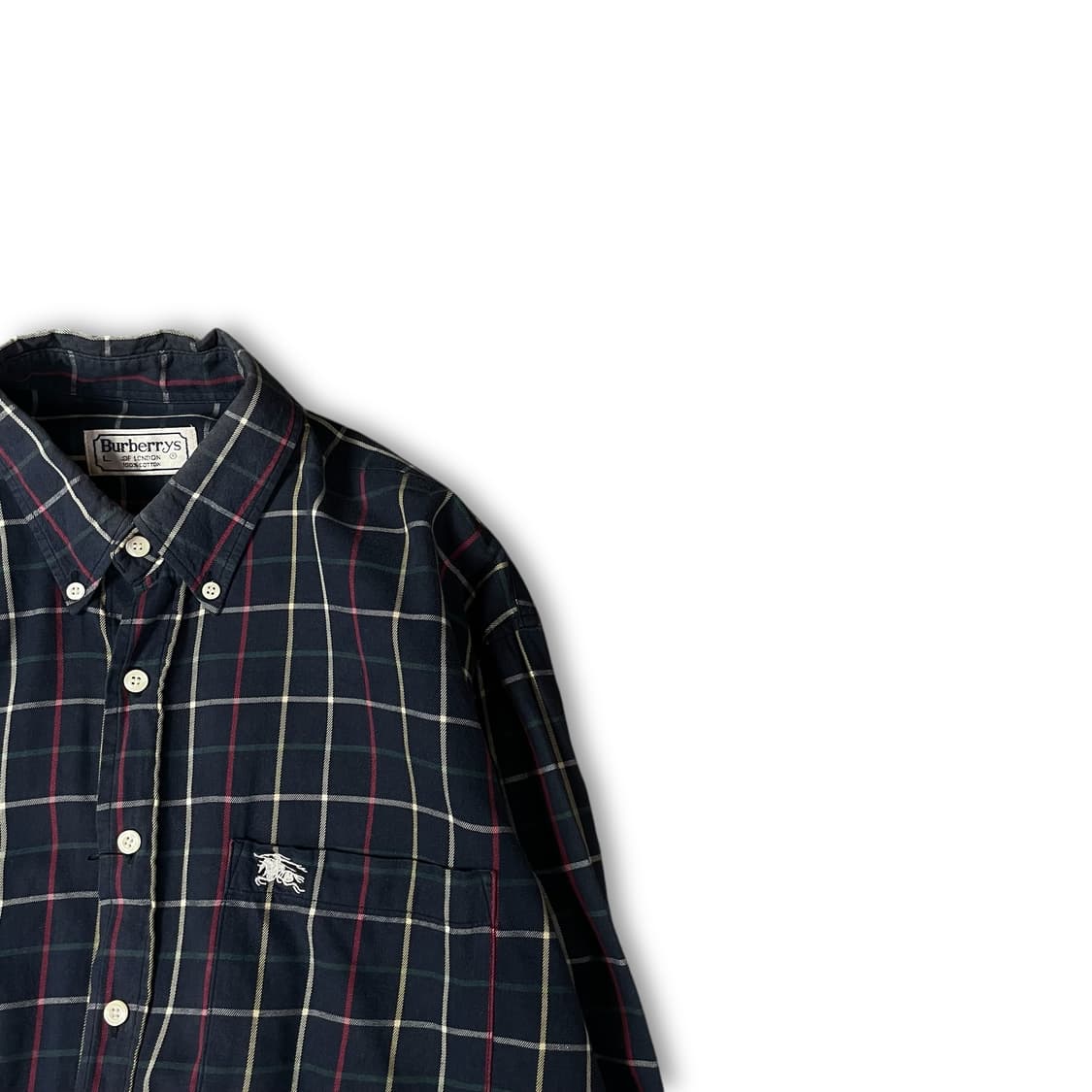 버버리 네이비 멀티 체크 원포켓 긴팔 셔츠 상품이미지2