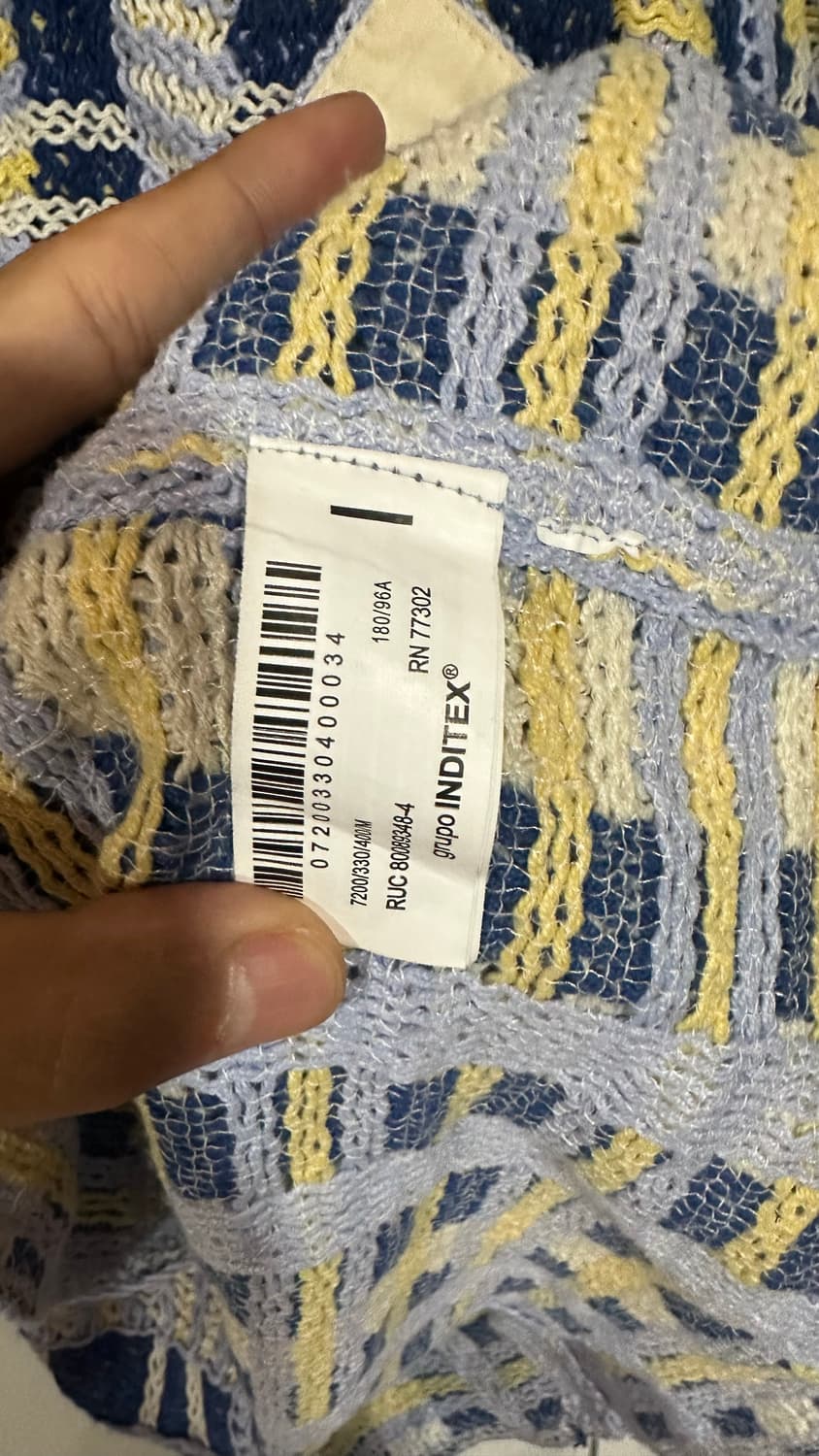 자라 패턴 니트 반팔셔츠 M 상품이미지3