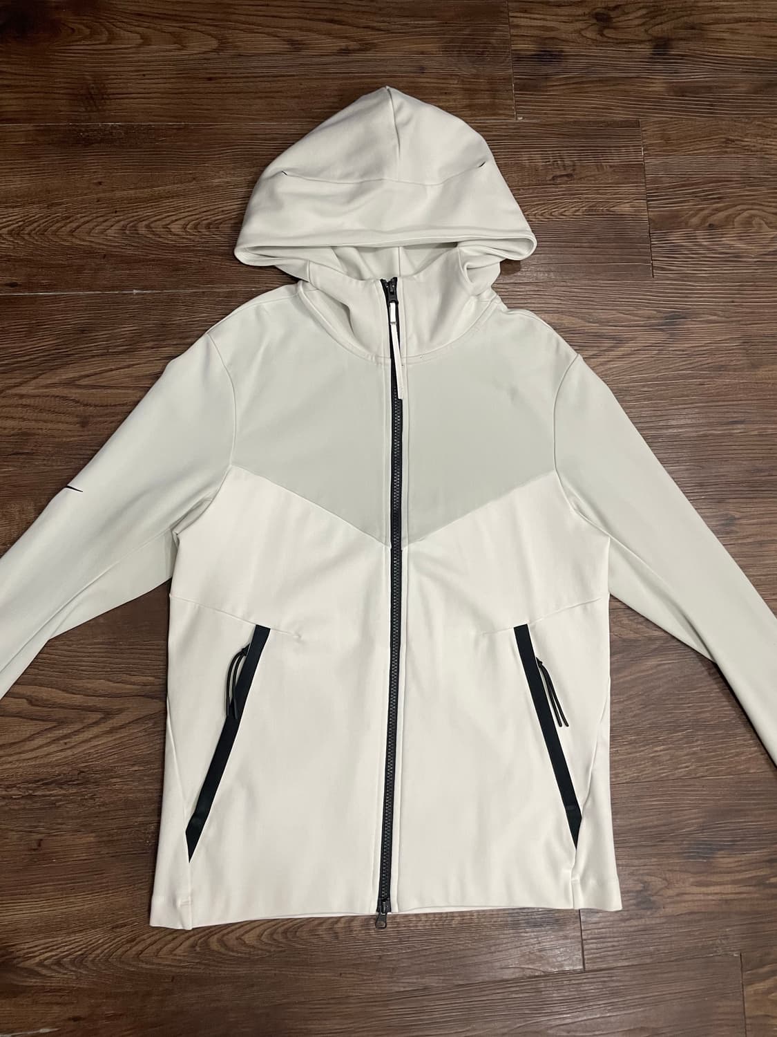 나이키 테크팩 니트 풀집 후디 윈드러너 후드집업 화이트 상품이미지3