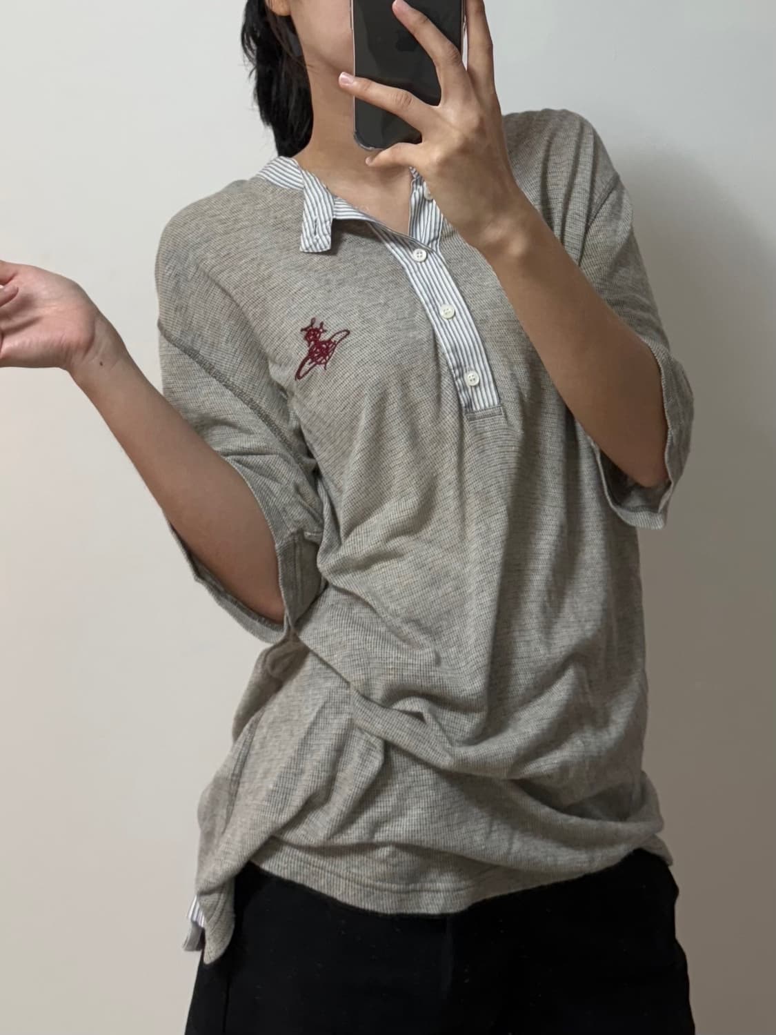 비비안 웨스트우드 셔츠 콤비 니트 상품이미지1