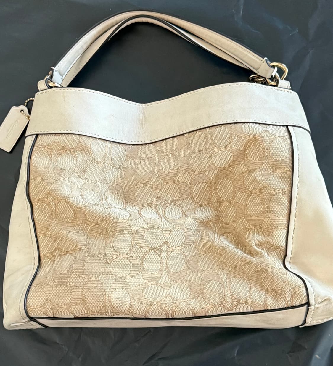 코치 시그니처 자카드 아이보리 호보 숄더백 Y2K 상품이미지5