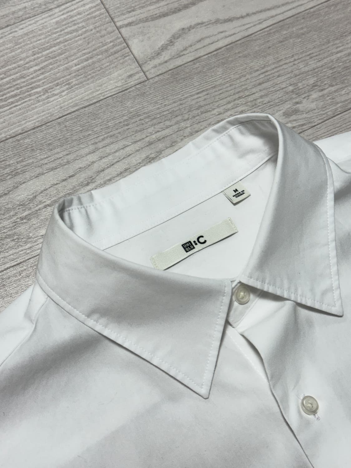 유니클로C 브로드클로스 오버사이즈셔츠 화이트 M 상품이미지3