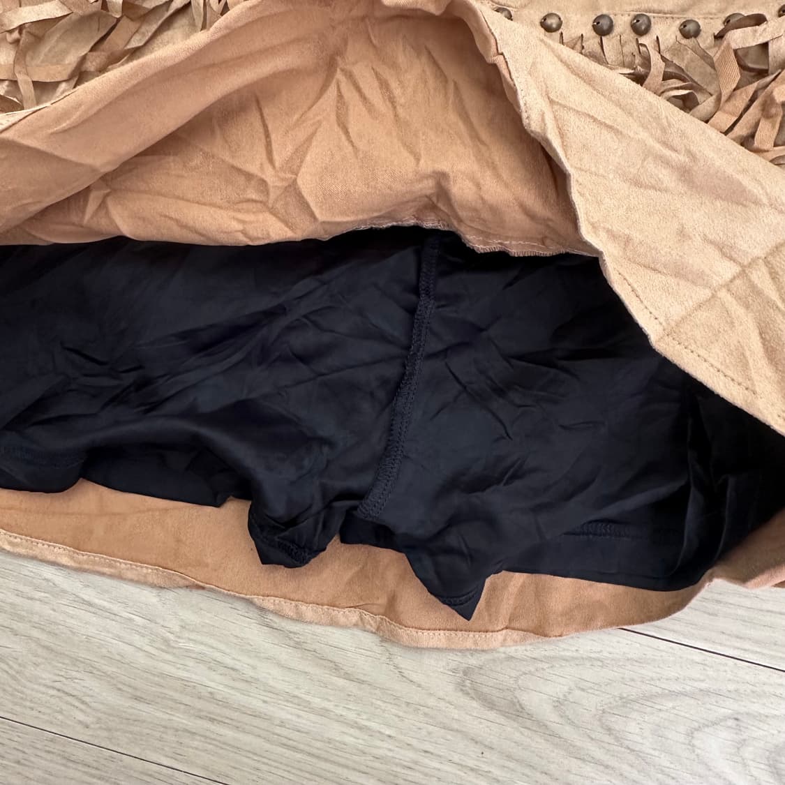 카우 수술 빈티지 미니스커트 레이어드 큐빈티지와이즈걸shop502 상품이미지3