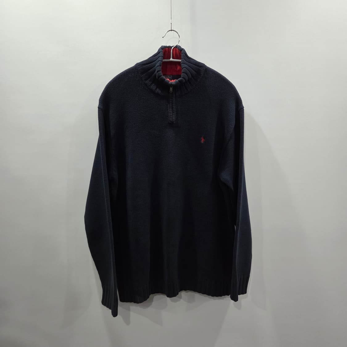 폴로랄프로렌 코튼 풀오버 하프집업 니트 네이비 XL 상품이미지1