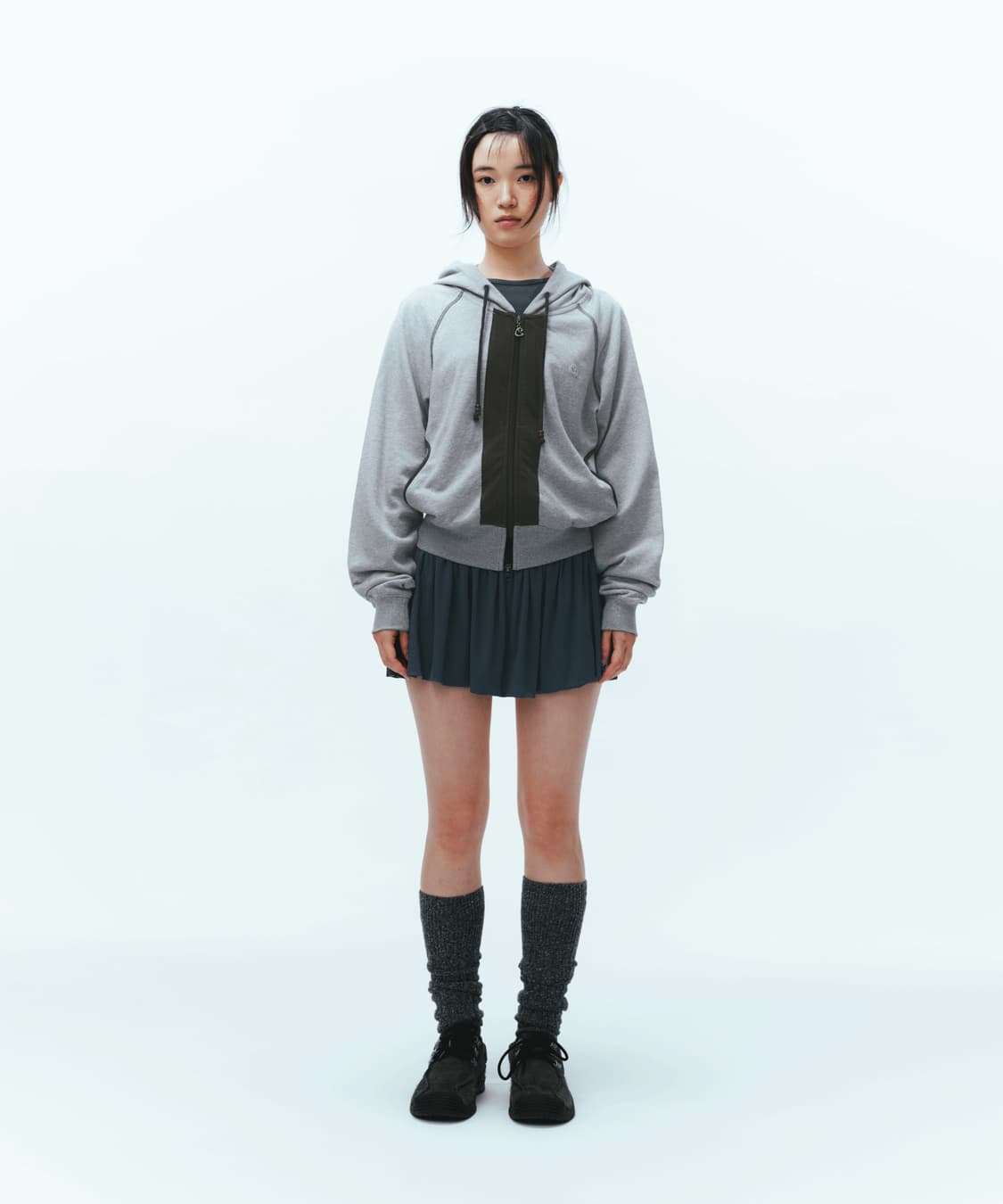 PUCKERING HOOD ZIP-UP GREY 상품이미지3