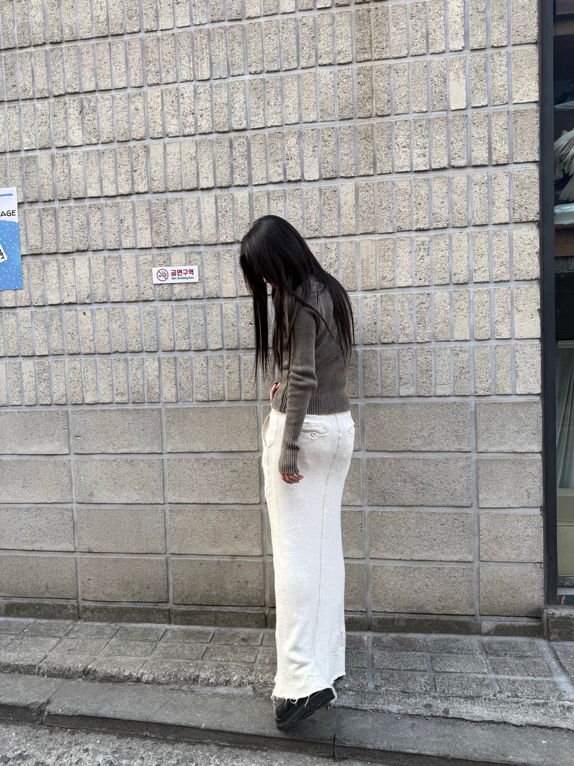 GOA 그런지 하이웨스트 롱 스커트 상품이미지4